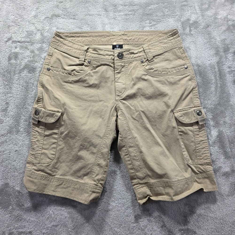Kuhl Shorts Womens 4 Khaki Beige Cargo Hiking Outdoors Utility Pockets Stretch